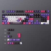 Red Purple Graffiti 104+22 PBT Dye-subbed Keycaps Set Cherry Profile for MX Switches Mechanical Gaming Keyboard